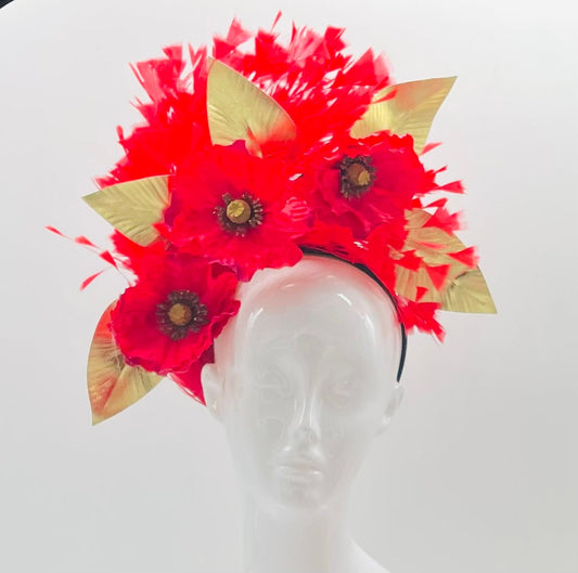 Kentucky Derby Crown Fascinator, Derby Hat, (GOLD LINE)