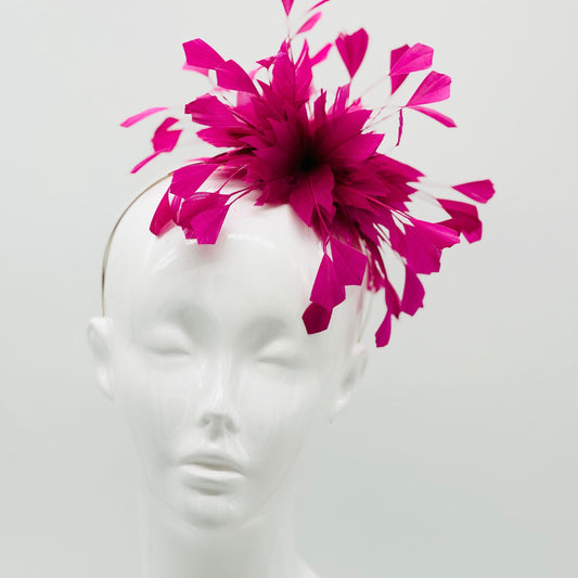 Rose pink Kentucky Derby Fascinator, Kentucky Derby Hat Alternative, Floral Fascinator (SILVER LINE, multiple color options available)