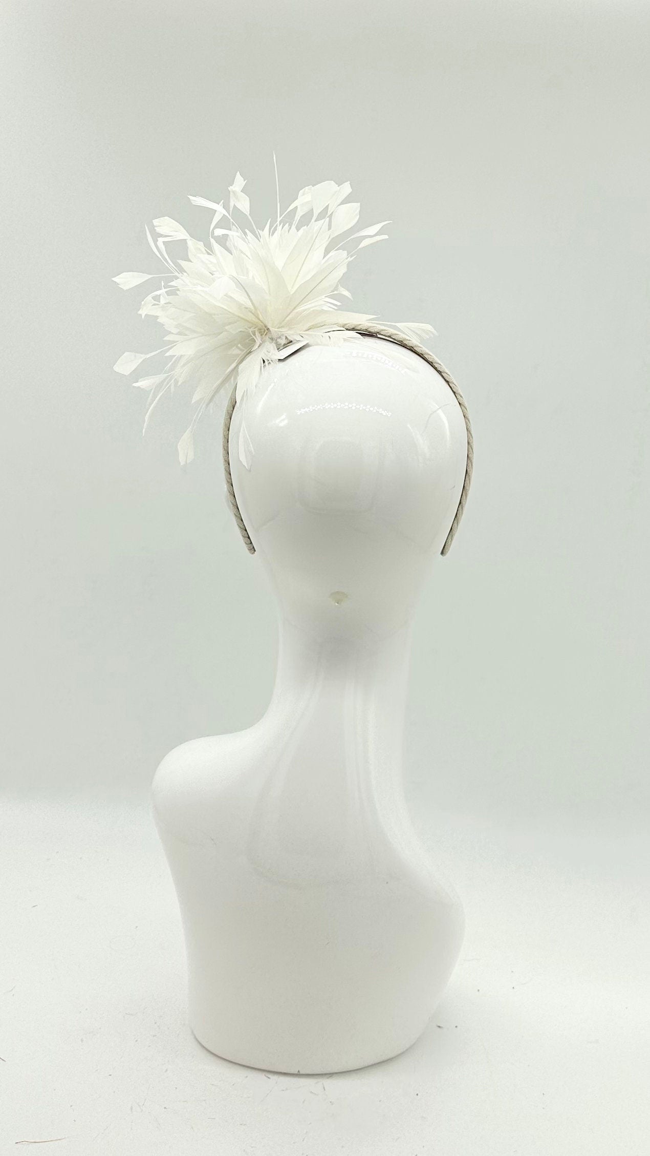 White feather burst Kentucky Derby Fascinator, derby hat, Kentucky Derby Hat Alternative (SILVER LINE, multiple color options avail)