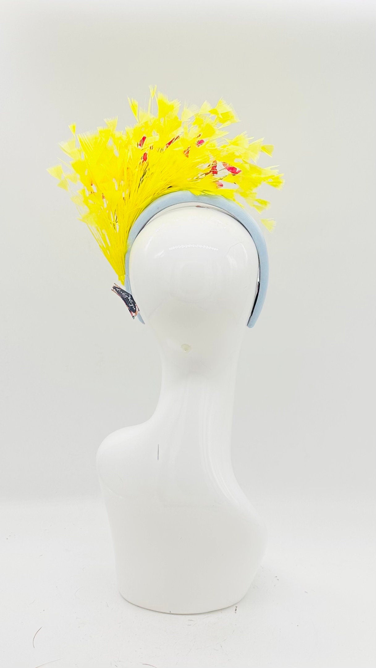 Yellow blue and pink Kentucky Derby Fascinator, Oaks, Thurby, headpiece, derby hat Kentucky Derby Hat Alternative (SILVER LINE)