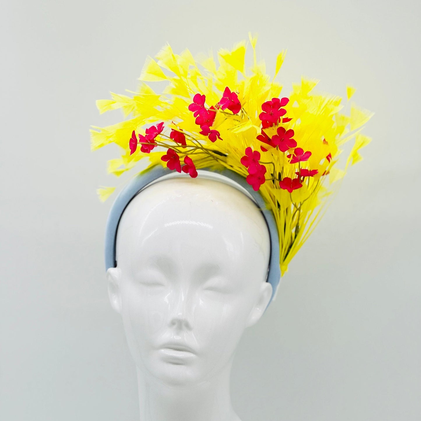 Yellow blue and pink Kentucky Derby Fascinator, Oaks, Thurby, headpiece, derby hat Kentucky Derby Hat Alternative (SILVER LINE)