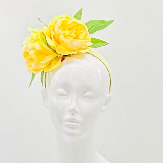 Yellow Derby Fascinator, Kentucky Derby Hat Alternative, Kentucky derby hat, (SILVER LINE multiple color options available)