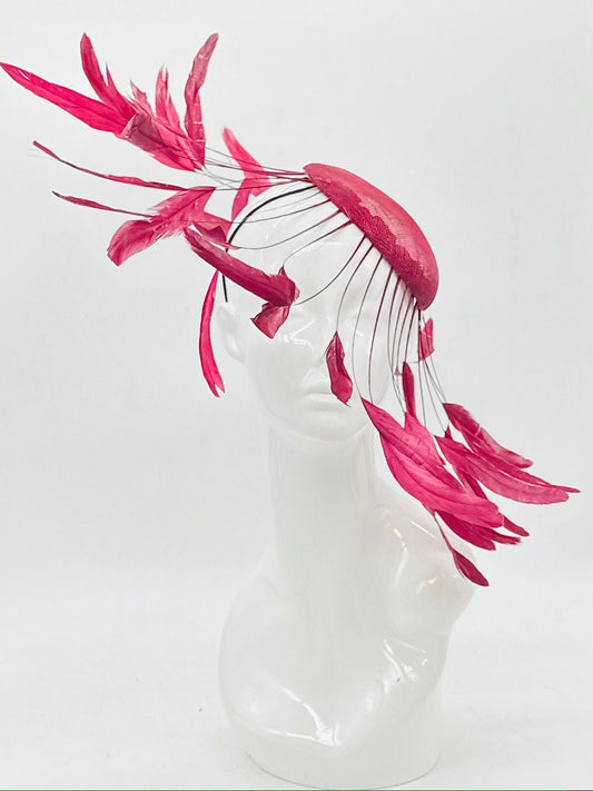 Cranberry, wine, maroon Kentucky Derby Fascinator, Derby hat, (PLATINUM LINE)