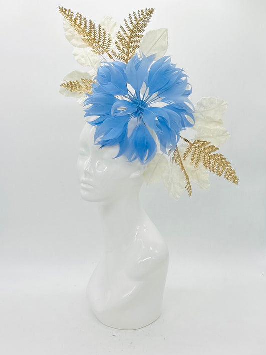 Blue and gold Kentucky Derby Fascinator