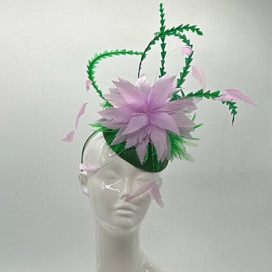 Green and Lilac  Derby Fascinator, Kentucky Derby Hat Alternative, Kentucky derby hat, (SILVER LINE, multiple color options available) )