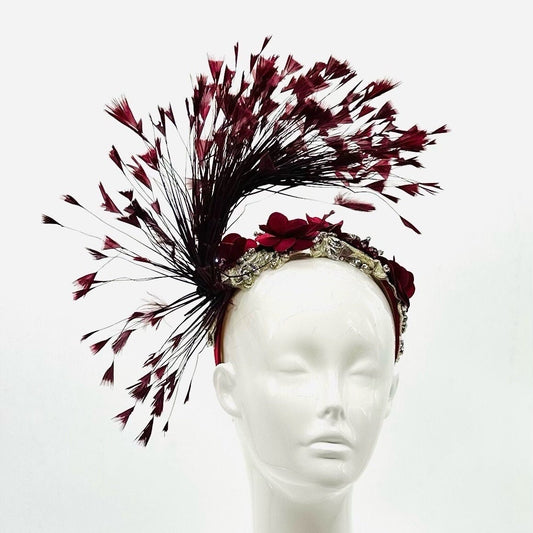 Black and Red Derby Fascinator, Kentucky Derby Hat Alternative, Kentucky derby hat (SILVER LINE, multiple color options available)