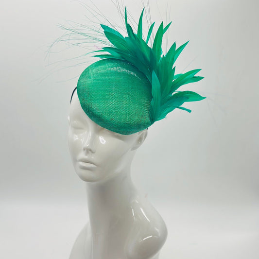 Emerald Green Derby Fascinator, Kentucky Derby Hat Alternative, Kentucky derby hat, (SILVER LINE, multiple color options available)