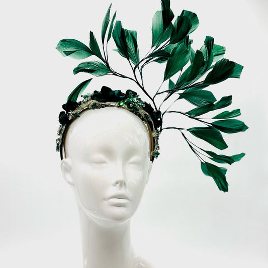 Green Derby Fascinator, Kentucky Derby Hat Alternative, Kentucky derby hat, (SILVER LINE multiple color options available)