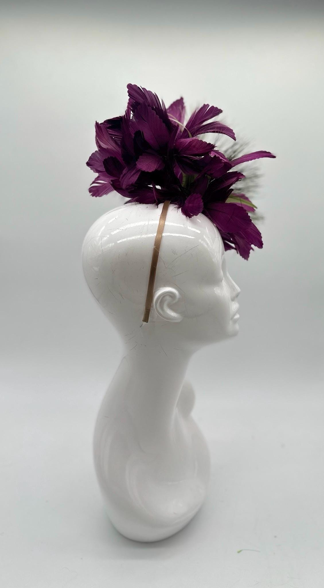 Wine and Gold Derby Fascinator, Kentucky Derby Hat Alternative, Kentucky derby hat (GOLD LINE)