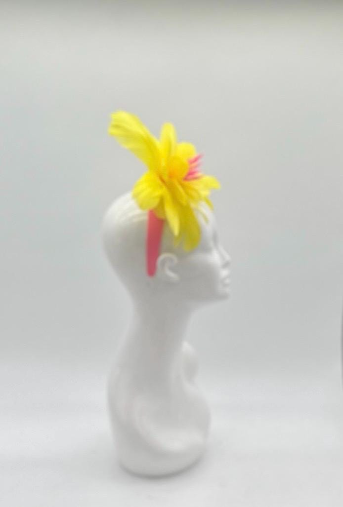 Yellow Derby Fascinator, Kentucky Derby Hat Alternative, Kentucky derby hat, (SILVER LINE)