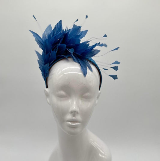 Blue Derby Fascinator, Kentucky Derby Hat Alternative, Kentucky derby hat, (SILVER LINE)