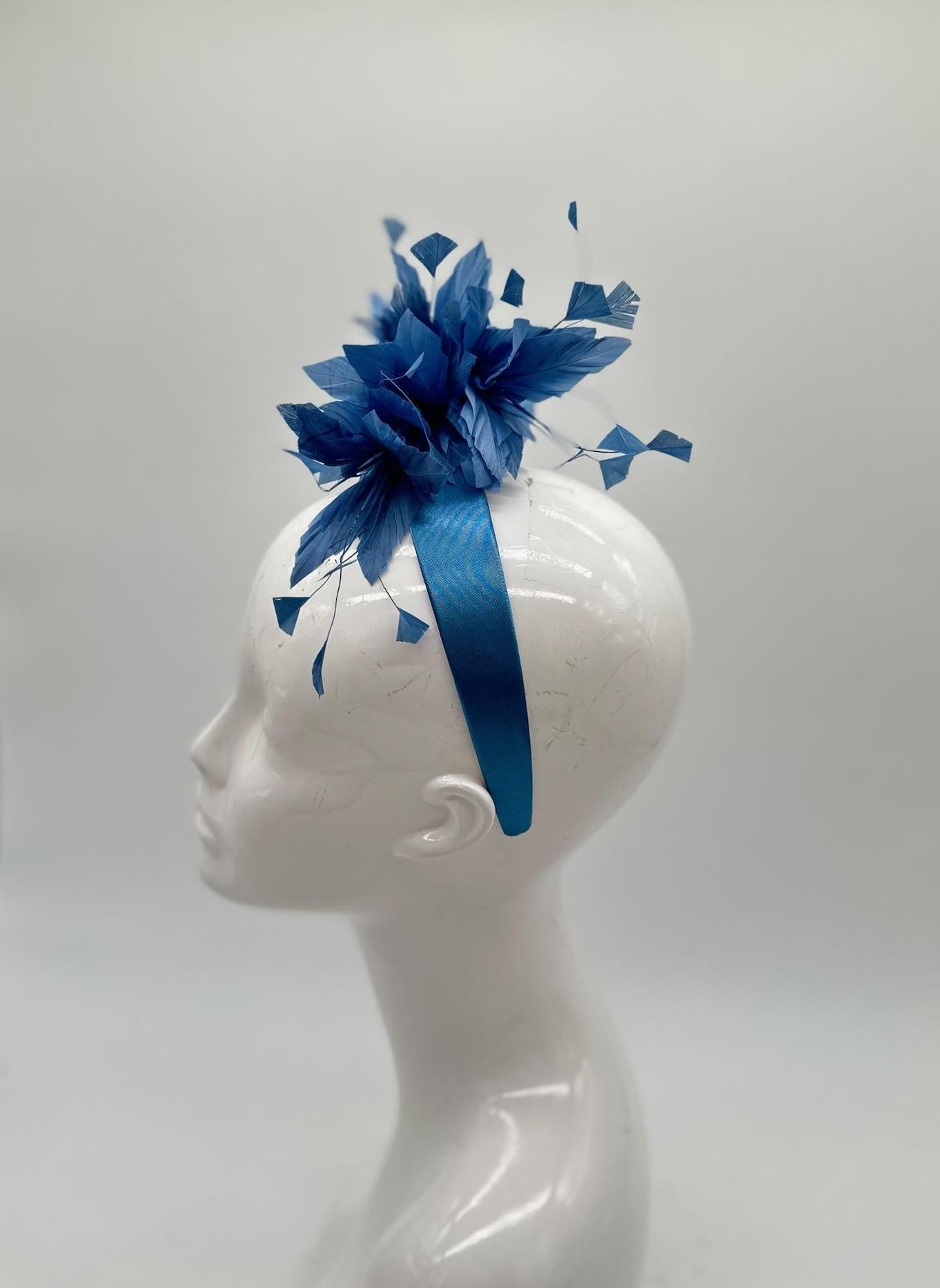 Blue Derby Fascinator, Kentucky Derby Hat Alternative, Kentucky derby hat, (SILVER LINE)