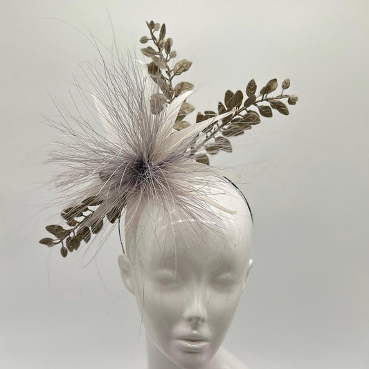 Silver Derby Fascinator, Kentucky Derby Hat Alternative, Kentucky derby hat (SILVER LINE)