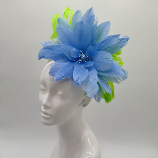 Blue and Lime Green Derby Fascinator, Kentucky Derby Hat Alternative, Kentucky derby hat (SILVER LINE, multiple color options available) )