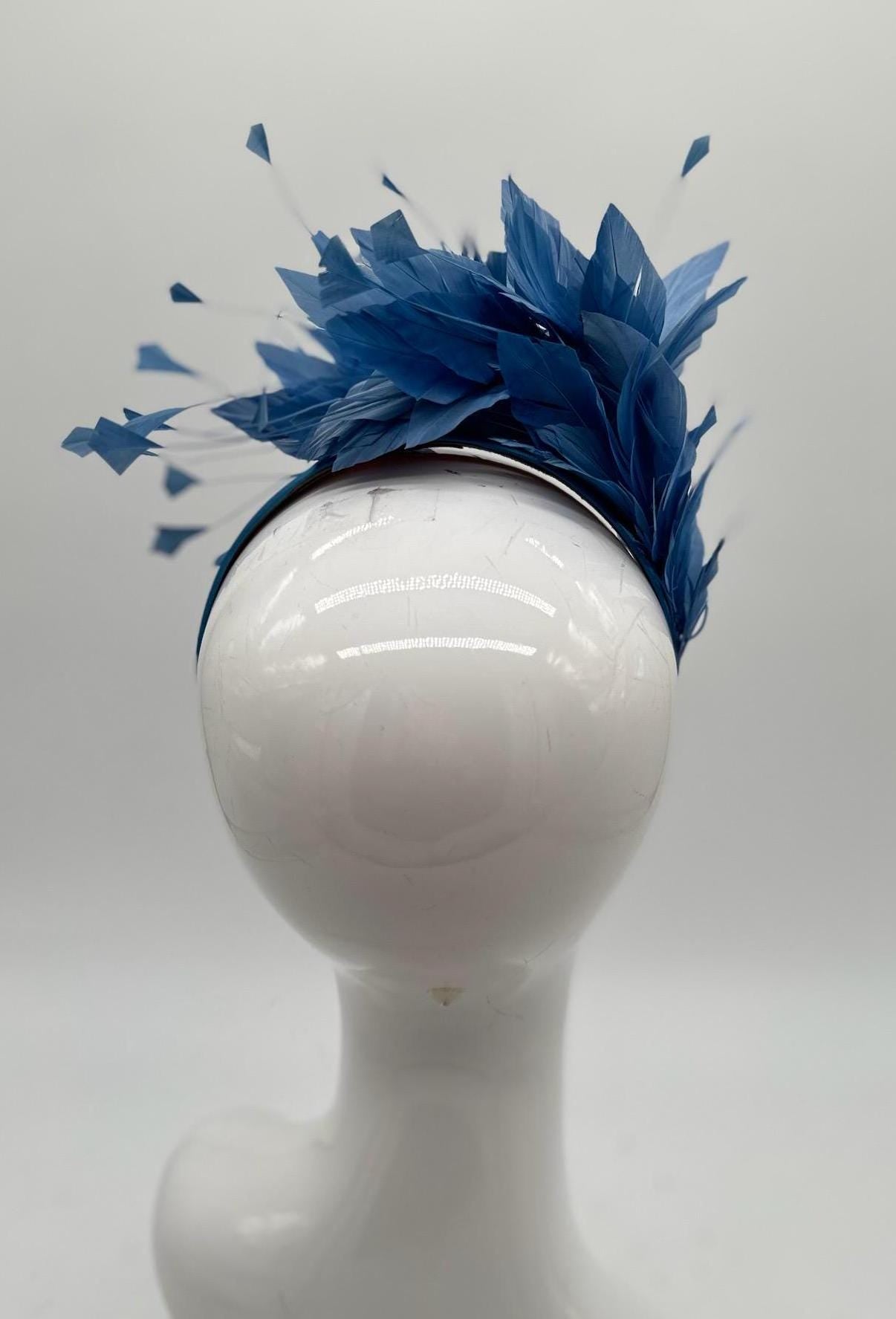 Blue Derby Fascinator, Kentucky Derby Hat Alternative, Kentucky derby hat, (SILVER LINE)